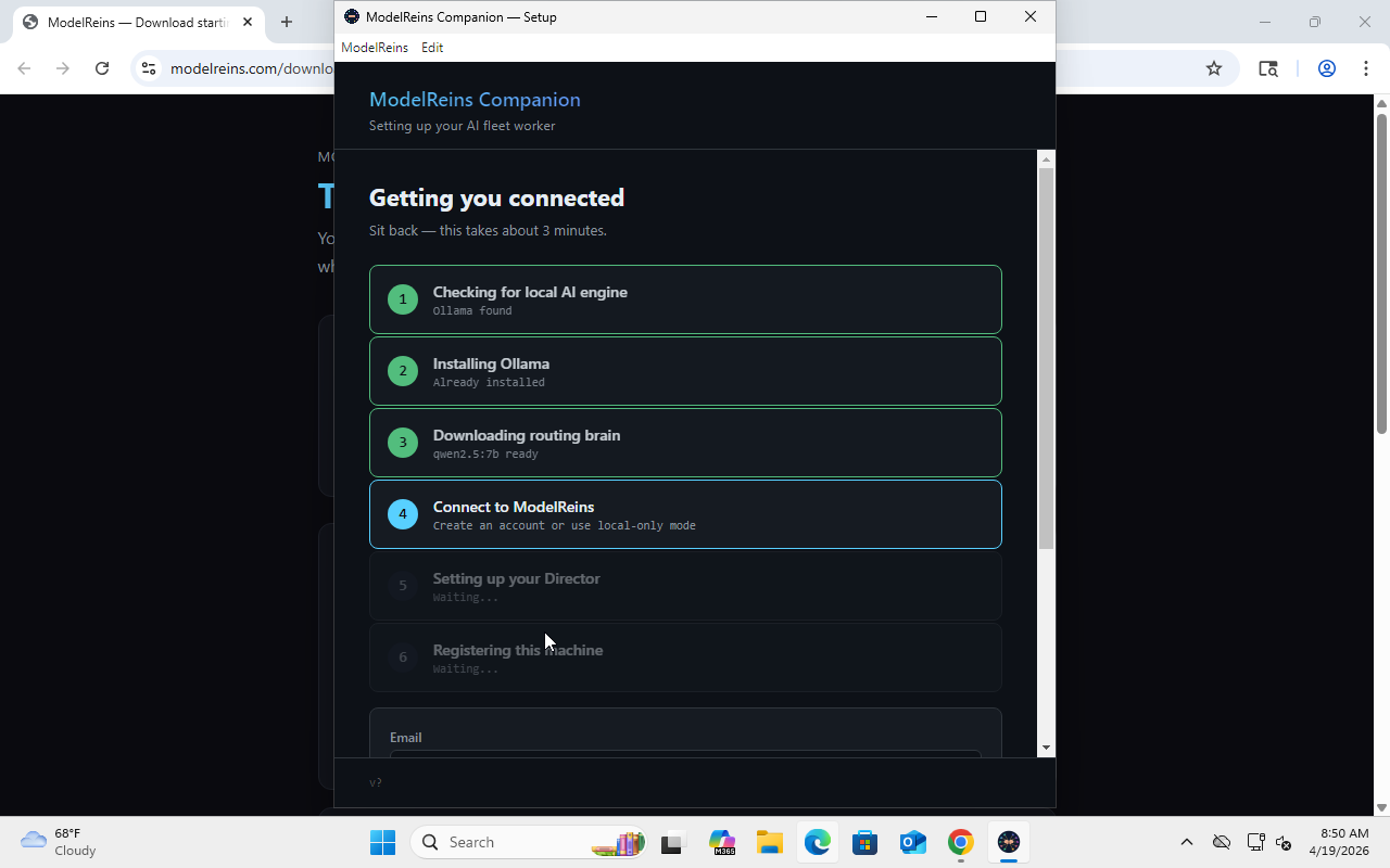 Wizard account step